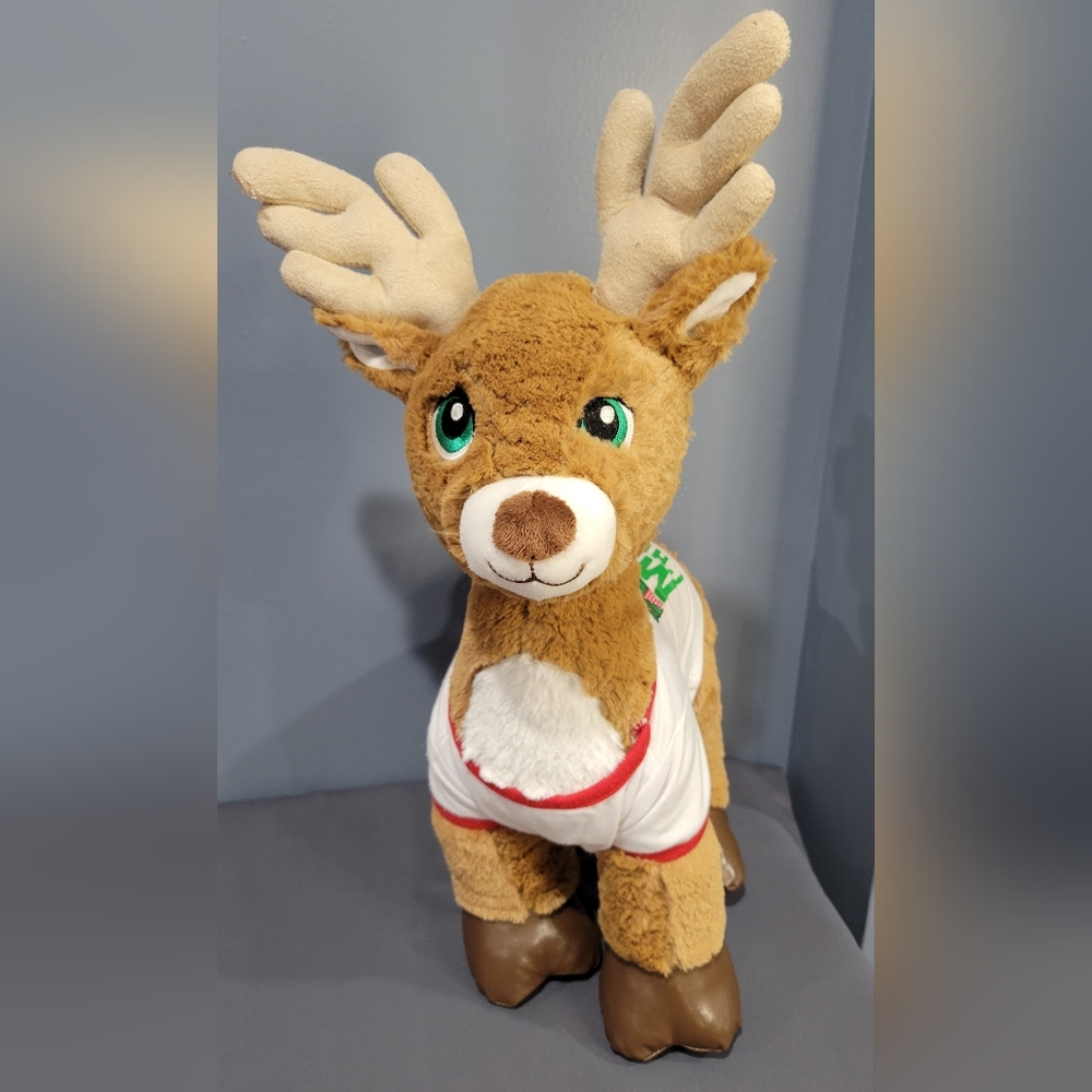 Build a Bear Reindeer wearing a  Merry Christmas t-shirt 17"T
